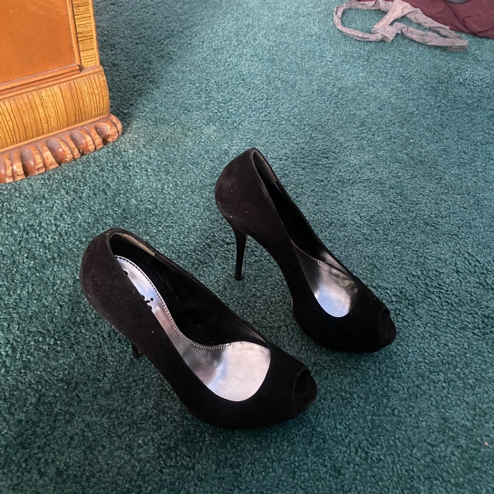 Gucci suede heel / pump black tall